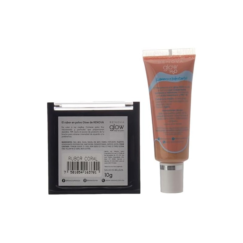 Renova Kit Rubor Coral & Maq Glow H2O Natural