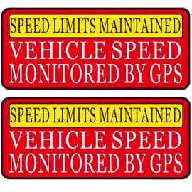 Speed Limit Car Sticker -Vehicle Speed is Monitored by GPS Speed Limits are maintained, 9"X4" Reflective Bumper Sign 2 Pack