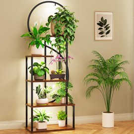 AONESY Plant Stand Indoor with Grow Lights, Large Plant Stands for Indoor Plants Multiple, 67" Tall Plant Shelf Indoor with 5 Lights Tiered Plant Holder, Lighted Corner Plant Stand for Home Decor