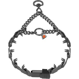 Herm. Sprenger NeckTech Sport Prong Dog Training Collar with Quick Release Snap and Swivel, Anti Pull Training Pinch Collar, Stainless Steel Black Matte (23" Neck Size; 24-25" Chain Length)
