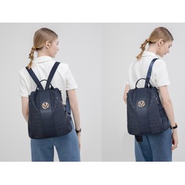 MKP COLLECTION Women Fashion Backpack Purse Multi Pockets Anti-Theft Rucksack Travel Shoulder Bag Handbag Set 2pcs