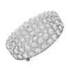 Crystal Cosmetic Makeup Tray 8in Round Display Tray Mirrored Metal
