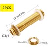 Pack of 2 G3/4 Brass Bulkhead Fitting, 12 cm Male