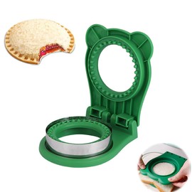 Heatunk Stainless Steel Sandwich Cutter and Sealer: Make Uncrustables for Kids' Bento Boxes (Green)