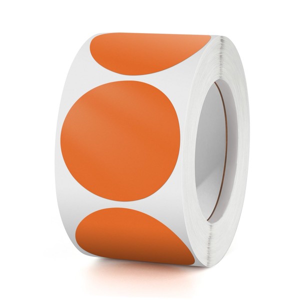 Round Stickers Orange 38 mm Circle Labels Colour Coding Dot