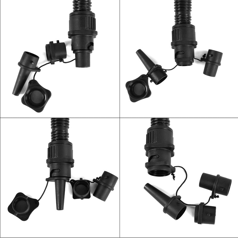 EKKONG Aufblasbarer Adapter, Pumpenadapter, Ventiladapter mit 4 Stück Luftdüse, Luftventil