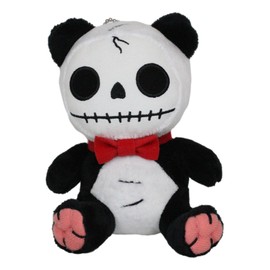 Ebros Gift Furry Bones Skeleton Pandie The Voodoo Panda with Red Bow Tie Soft Figurine Collectible 6" Tall Giant Pandas Bears Skulls and Skeletons Themed Furrybones Collection