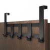 Menz Premium Door Coat Rack, 5 Hooks - Black Door