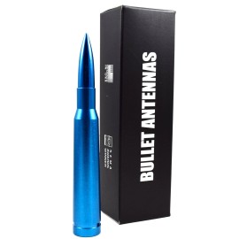 VMS RACING Anti-Theft Retractable Blue 50 Caliber Bullet Antenna For 90-21 Ford Trucks