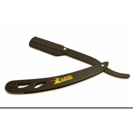Unbranded Black Folding Straight Razor Shavette Beard Detail Hair Design + 15 Astra Blade