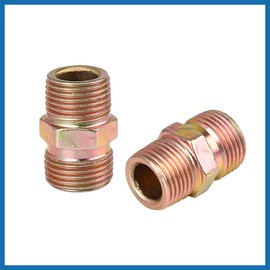 A ABSOPRO 2pcs 3/8" NPT Pipe to M18x1.5mm Oil Hose Fitting Connector Adapter Item Replacement