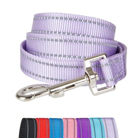 YUDOTE Nylon Dog Lead,Reflective Dog Leash with Soft Comfy Padded Loop Handle,Handy D Ring and Buckle for Puppy,Small Dogs Daily Walking,Lilac