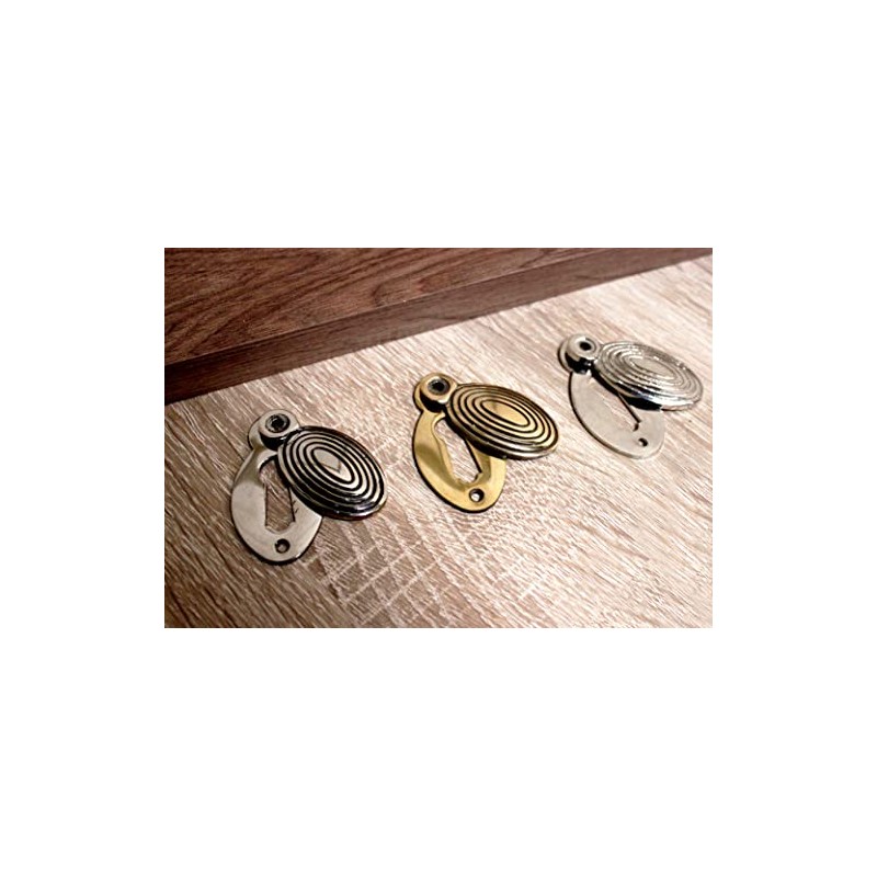 Oval Shaped Beehive/Reeded Door Lock Keyhole Escutcheons in Various Finishes