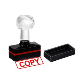 PATIKIL Copy Stamp Self Inking, Red Ink Office Stamps Pre Inked Message Stamp Refillable Business Stamp, Black