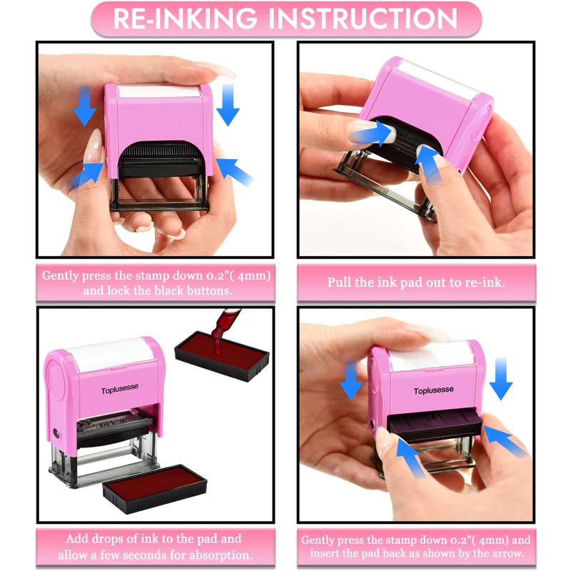 Toplusesse Scanned Stamp Self Inking Rubber Office Self Inking Scanned
