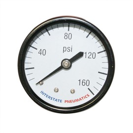 Interstate Pneumatics G2112-160 2" 160 PSI 1/4" NPT Rear Mount Pressure Gauge