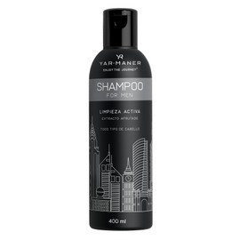Shampoo con carbón activado para el hombre YARMANER, 400ml, Limpieza activa, para cualquier tipo de cabello