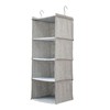 BOMEI PACK Grey Hanging Wardrobe Closet Organizer Shelves with 4