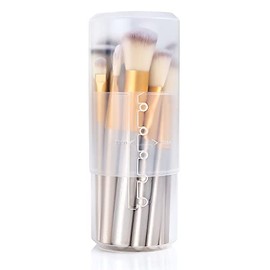 Karyluky Retractable Makeup Brush Holders, Clear Plastic Travel Makeup Brush Cup with Lid, Portable Cosmetic Brush Organizer Container, Dustproof Brushes Storage Case for Women Make-up Artist, 1 Pack