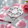 Silver Mini Manicure Palette Metal Paint Palette Finger Rings Nail
