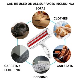 Reusable Pet Hair Remover, Easy to Use and Clean Pet Fur from Carpet, Furniture, Rugs, Stairs, Bedding and Sofas