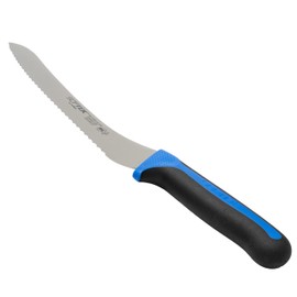 Winco Sof-Tek, 9" Offset Utility/Bread Knife, Soft Grip Handle