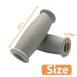 Crutch Solid Hand Grip，Replacement Medical Drive Cane Crutch Handgrips, 2 Pack, Gray