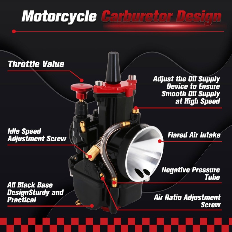 Motorcycle PWK 26 mm Carburettor for 75cc / 80cc /