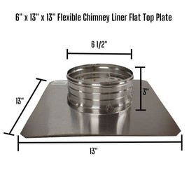 Rockford Chimney Supply Stainless Steel Flat Top Plate for 6" Rockford Liners