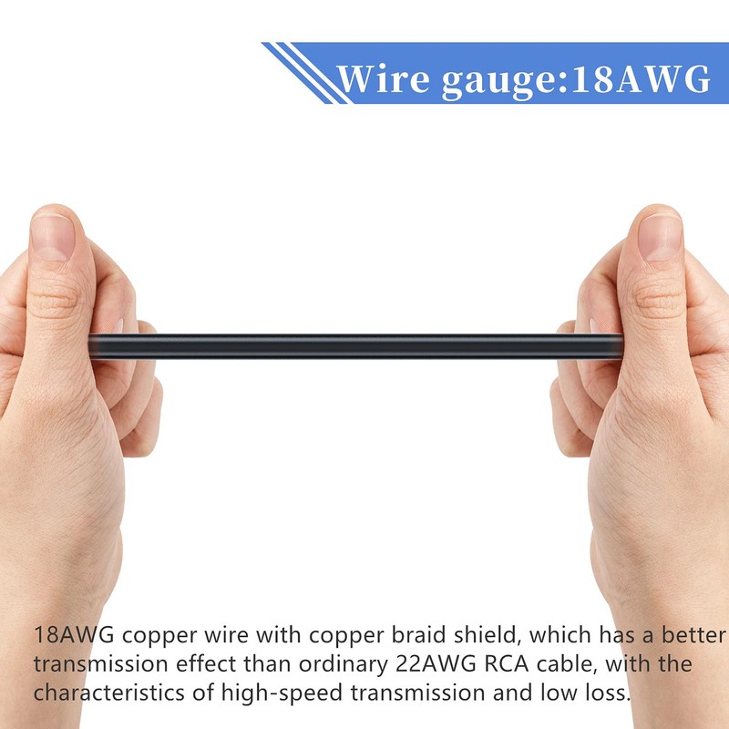 RCA to Speaker Wire, 18AWG 2 Pack RCA Male Plug