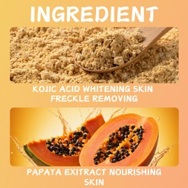 Kojic Acid & Papaya Skin Brightening Soap - Soap Bar for Face & Body Smooth - Acne Scars, Uneven Skin Tone - Dark Spot Correcting Soap - Solid Soap Bars for Hyperpigmentation (2 PCS)