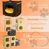 Stackable Cat House for Indoor Cats Bed, Wooden Cat Shelter,