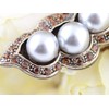 Alilang Golden Tone Bronze Topaz Rhinestone Four Faux Pearl Peas