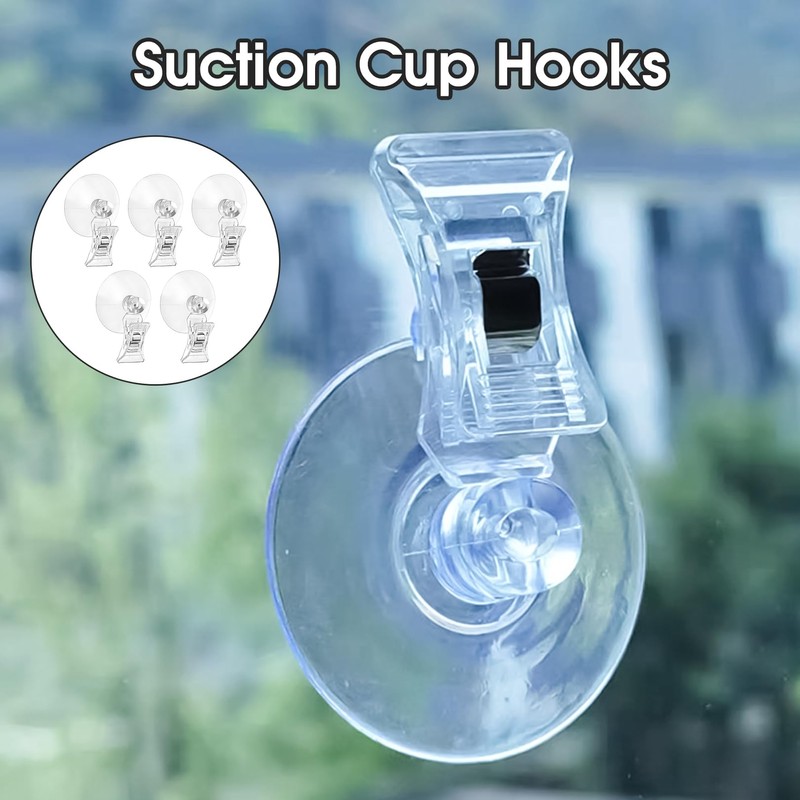 Pack of 5 suction cup hooks, for car parking permit