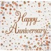 Oaktree Happy Anniversary Fizz Rose Gold 33cm x 33cm 3-ply Napkins 16pcs