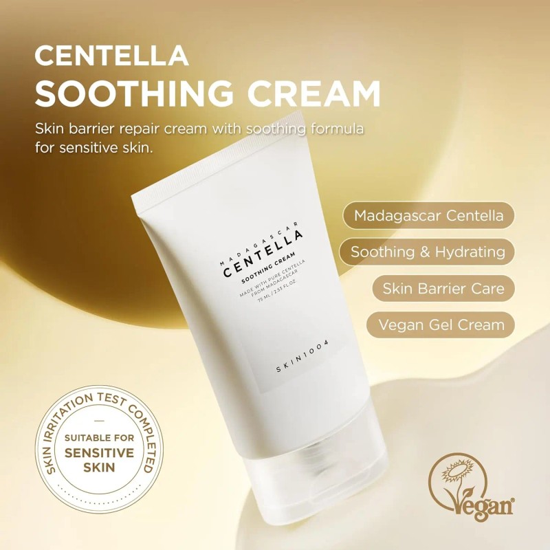 SKIN1004 Centella Soothing Cream, Face Moisturizer with Centella Asiatica, Korean