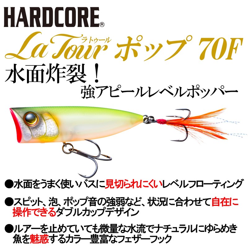 DUEL HARDCORE Ratour Pop Bass Lure, 2.8 inches (70 mm)