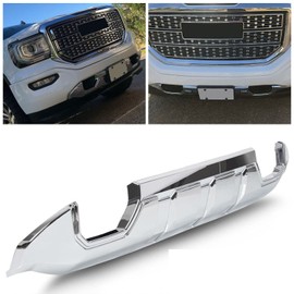 ECOTRIC Front Bumper Skid Plate Compatible with 2016-2019 GMC Sierra 1500 - Replace For 23243493; GM1015123 Protective Armor Engine Undercover Chrome