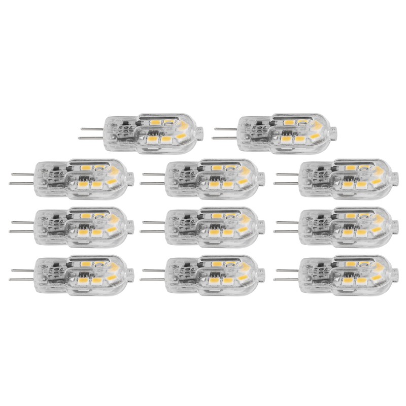 10Pcs Bi Pin Bulbs 12LED 1.2W G4 LED Bulb for