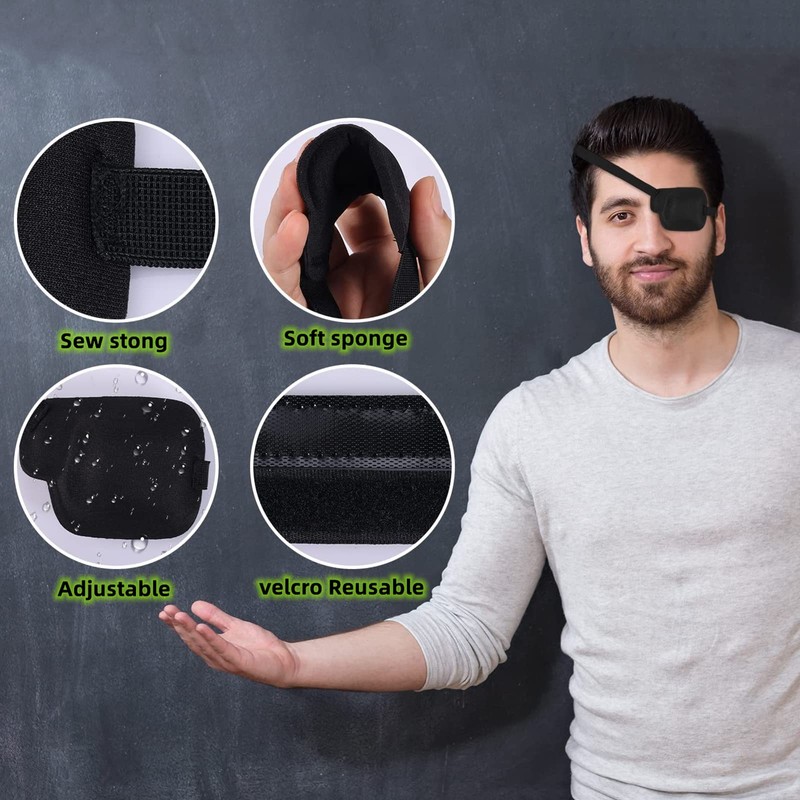 2Pcs 3D Eye Patches for Left and Right Adults Adjustable