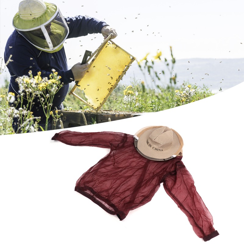Beekeeping Protective Veil Jacket Clothes with Hat Bee Suit Beekeeper