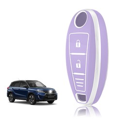 TOOMUME Car Key Cover TPU, Car Key Case Fit for Suzuki Grand Vitara II SX4 S-Cross Alivio Swift Baleno Jimny Ignis Kizashi Maruti, Protective Key Fob Cover Key Fob Case, Three Lines