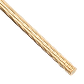 TOP-VIGOR 1Pc M6 x 250mm Male Brass Threaded Rod, All Thread Brass Rod Bar Studs for Clamps and U-Bolts