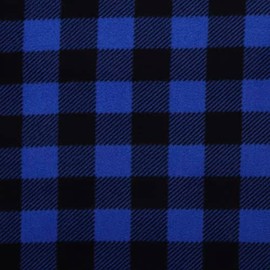 Mook Fabrics Polar Fleece Buffalo Plaid Stripe, Royal Cut by The Yard