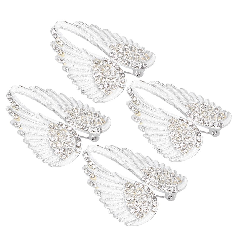 4Pcs Brooch Pin Diamond Angel Wing Pattern Cute Fashion Lapel