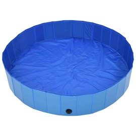 SKM Foldable Dog Swimming Pool Blue 160x30 cm PVC (Weight-5KG)