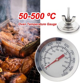Termómetro para barbacoa, temperatura del horno 50-500 ºC, medidor de temperatura de parrilla de acero inoxidable para múltiples parrillas y carne ahumadora