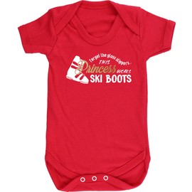 Hippowarehouse Forget The Glass Slippers This Princess Wears Ski Boots Baby Vest Bodysuit (Short Sleeve) Boys Girls Red