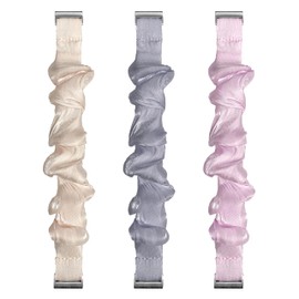 EANWireless Compatible for Garmin Lily 2 Watch Band,14mm Soft Cloth Elastic Scrunchie Watch Band With Silver Quick Release Ear Women Replacement Accessory Compatible for Garmin Lily2 Bands