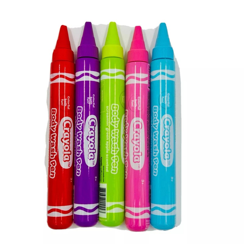 Crayola Fruity Scents 5 Piece Bathtub Body Wash Colorful Pen